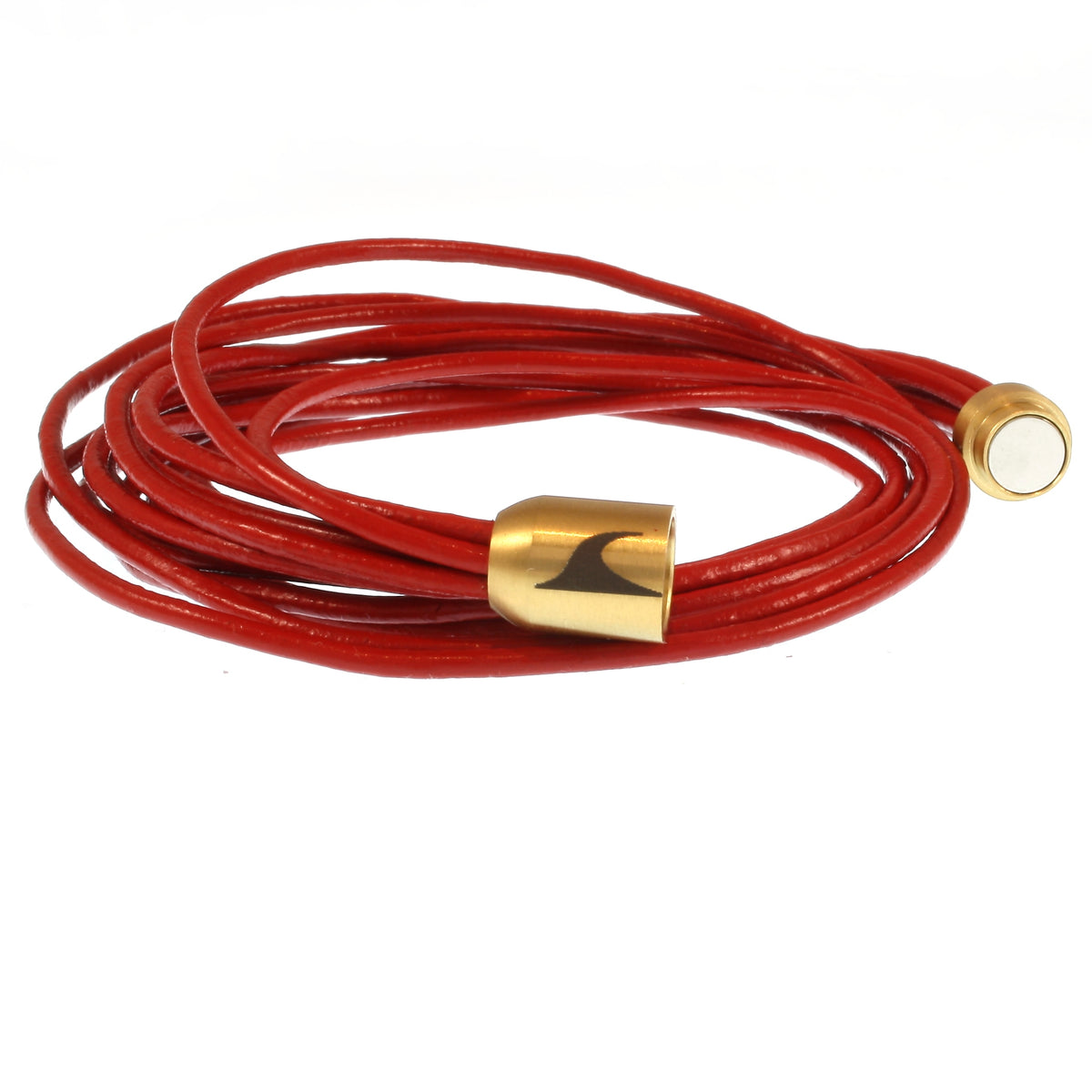 Damen-Leder-armband-fem2-rot-gold-Edelstahlverschluss-offen-wavepirate-shop-r