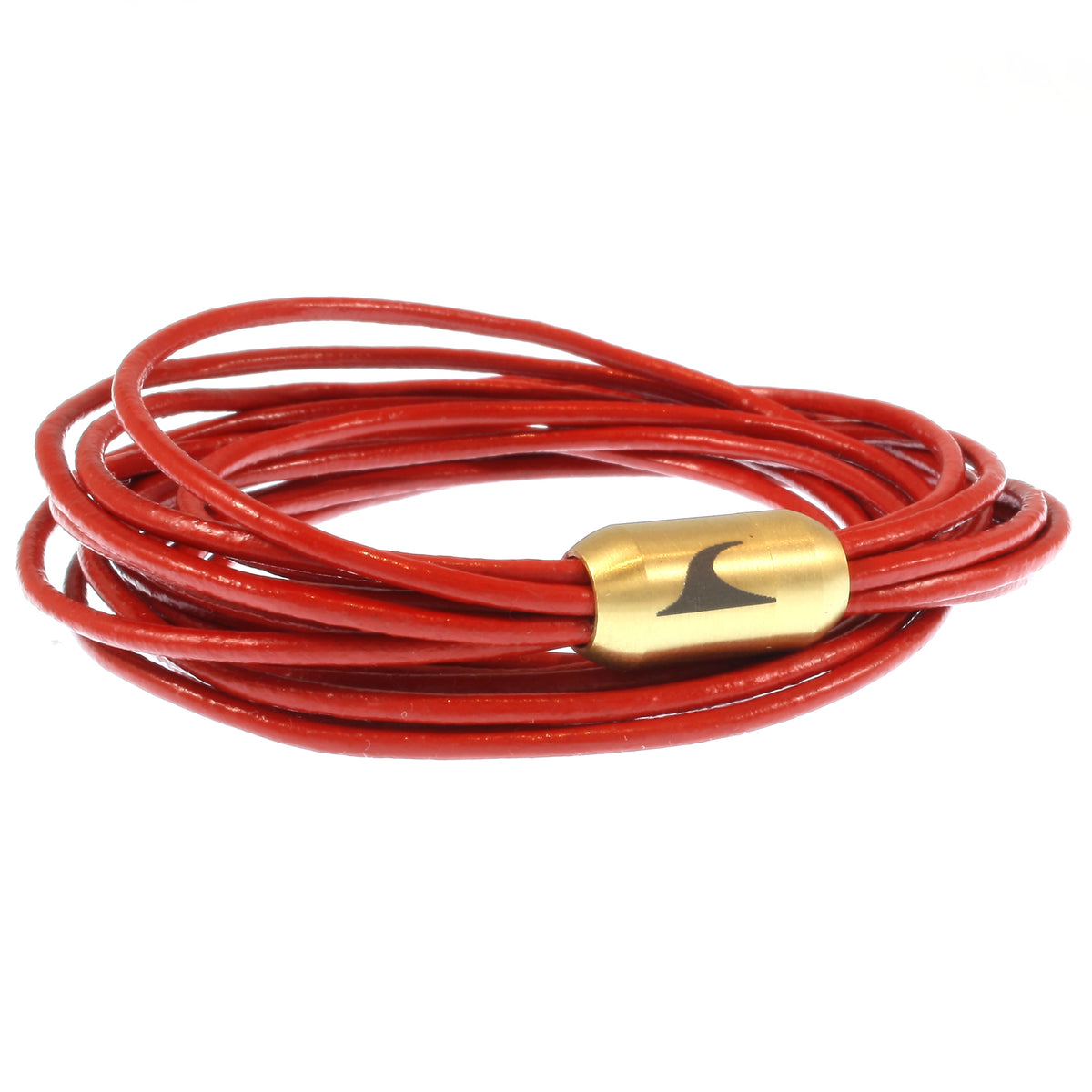 Damen-Leder-armband-fem2-rot-gold-Edelstahlverschluss-vorn-wavepirate-shop-r