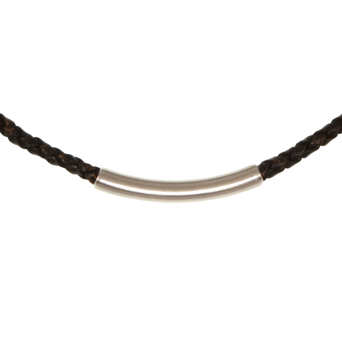 Damen-Leder-halskette-curve-Braun-geflochten-Edelstahlverschluss-detail-wavepirate-shop