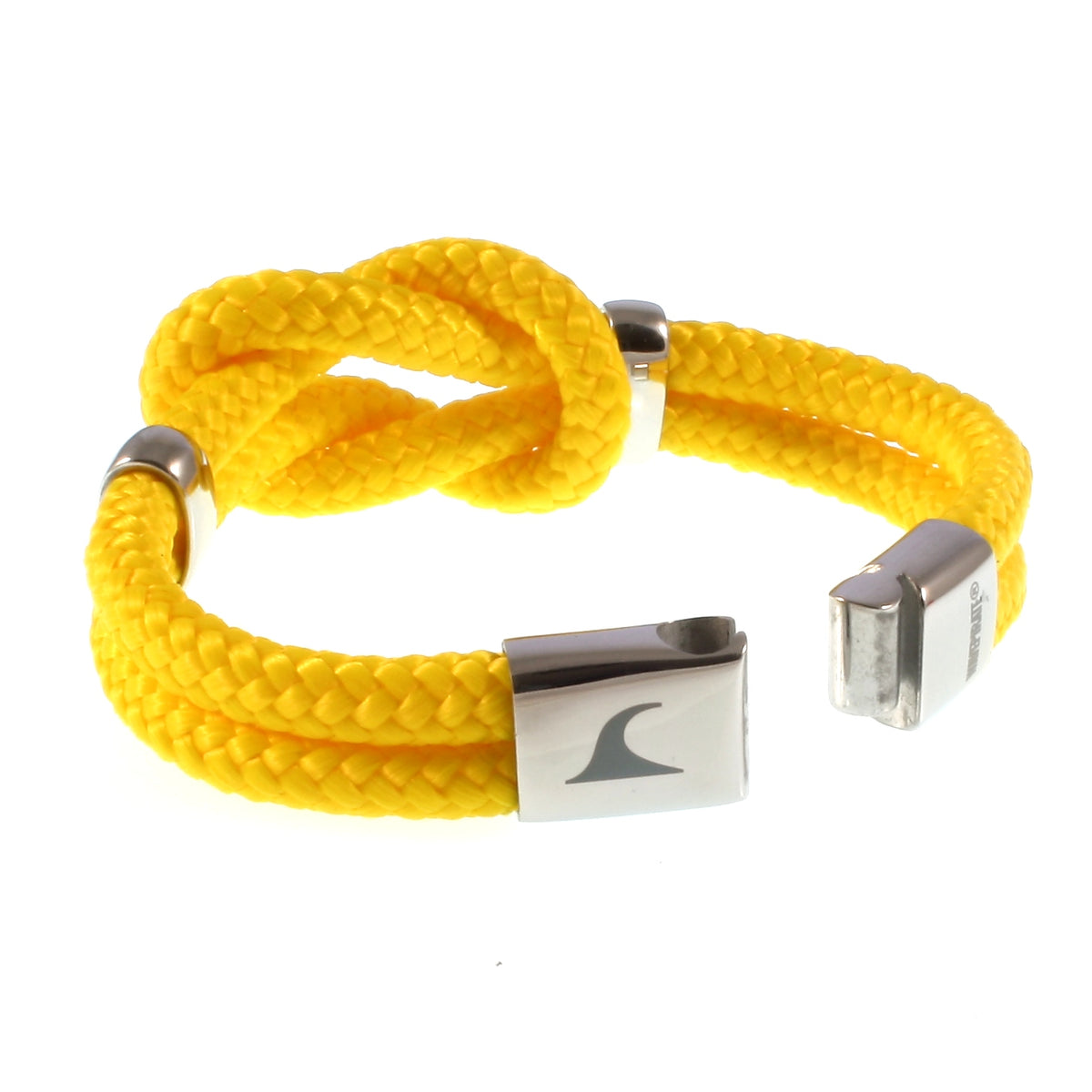 Damen-Segeltau-armband-pure-gelb-silber-geflochten-Edelstahlverschluss-offen-wavepirate-shop-st