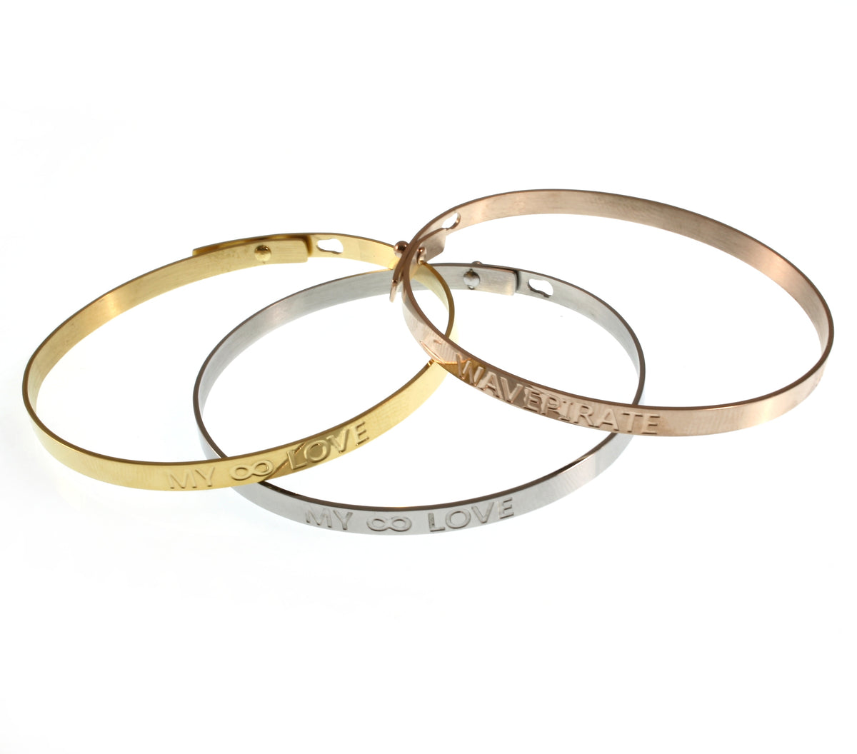 Edelstahl-armreif-Damen-glam-armband-graviert-my-love-set-silber-gold-rotgold-verstellbar-vorn-wavepirate-shop