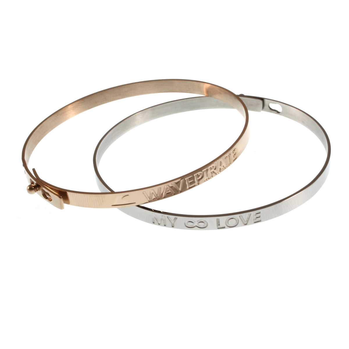 Edelstahl-armreif-Damen-glam-armband-graviert-my-love-set-silber-rotgold-verstellbar-vorn-wavepirate-shop