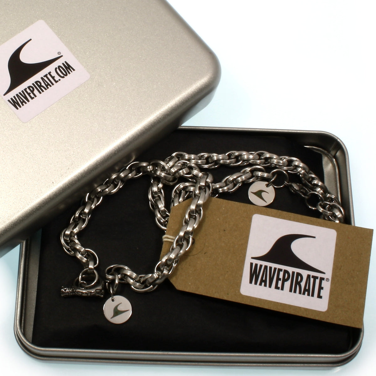 Edelstahlarmband-halskette-Herren-sling-silber-Knebelverschluss-verpackung-wavepirate-shop-es