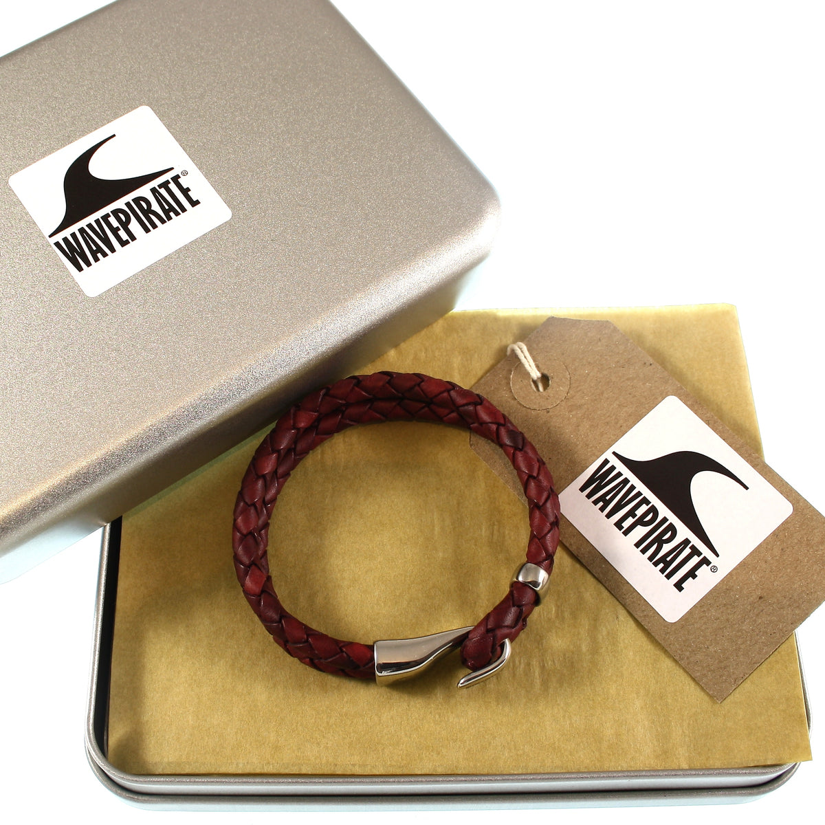 Herren-Leder-Armband-Peak-bordeaux-rund-Edelstahlverschluss-geschenkverpackung-wavepirate-shop-f