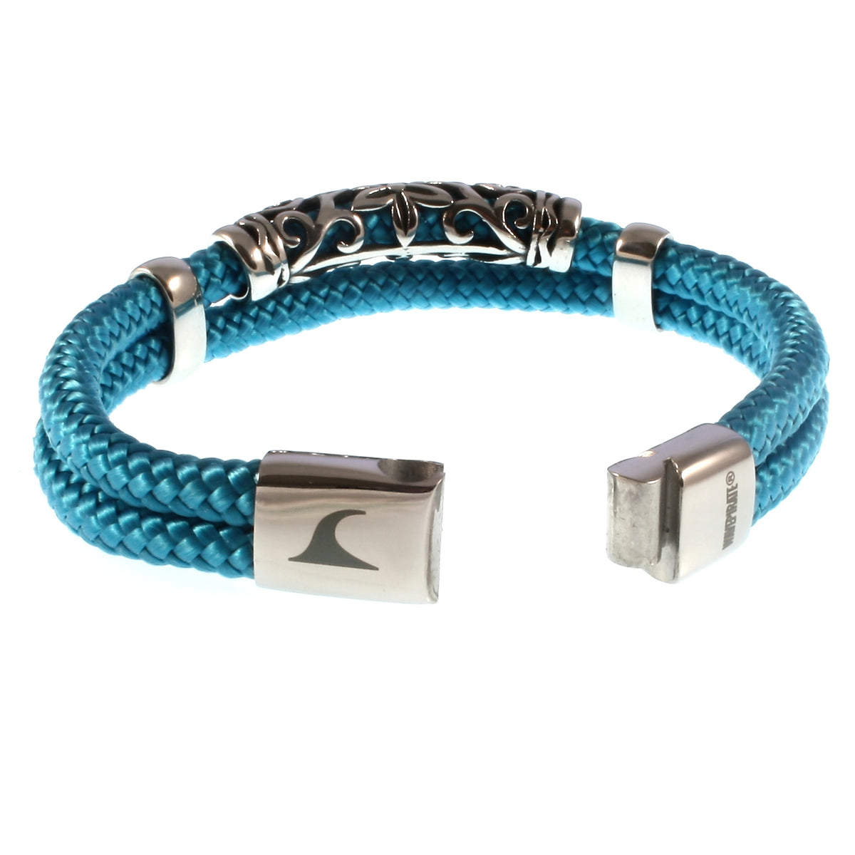 Herren-Segeltau-Armband-xo-blau-geflochten-Edelstahlverschluss-offen-wavepirate-shop-st