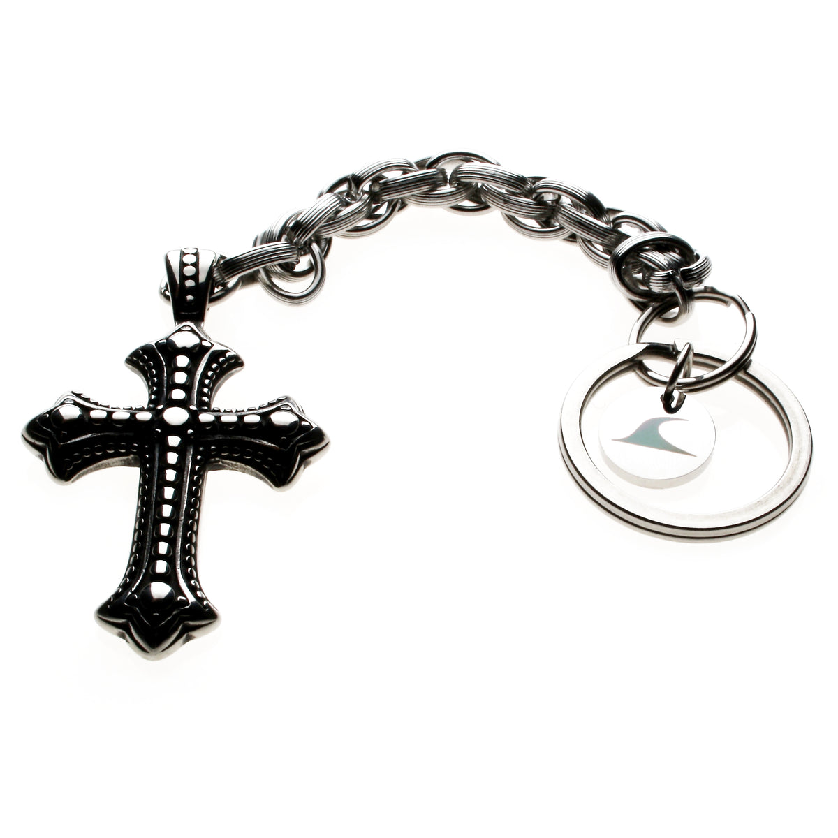 Herren-edelstahl-schluesselanhaenger-damen-kreuz-silber-kette-vorn-wavepirate-shop-kces