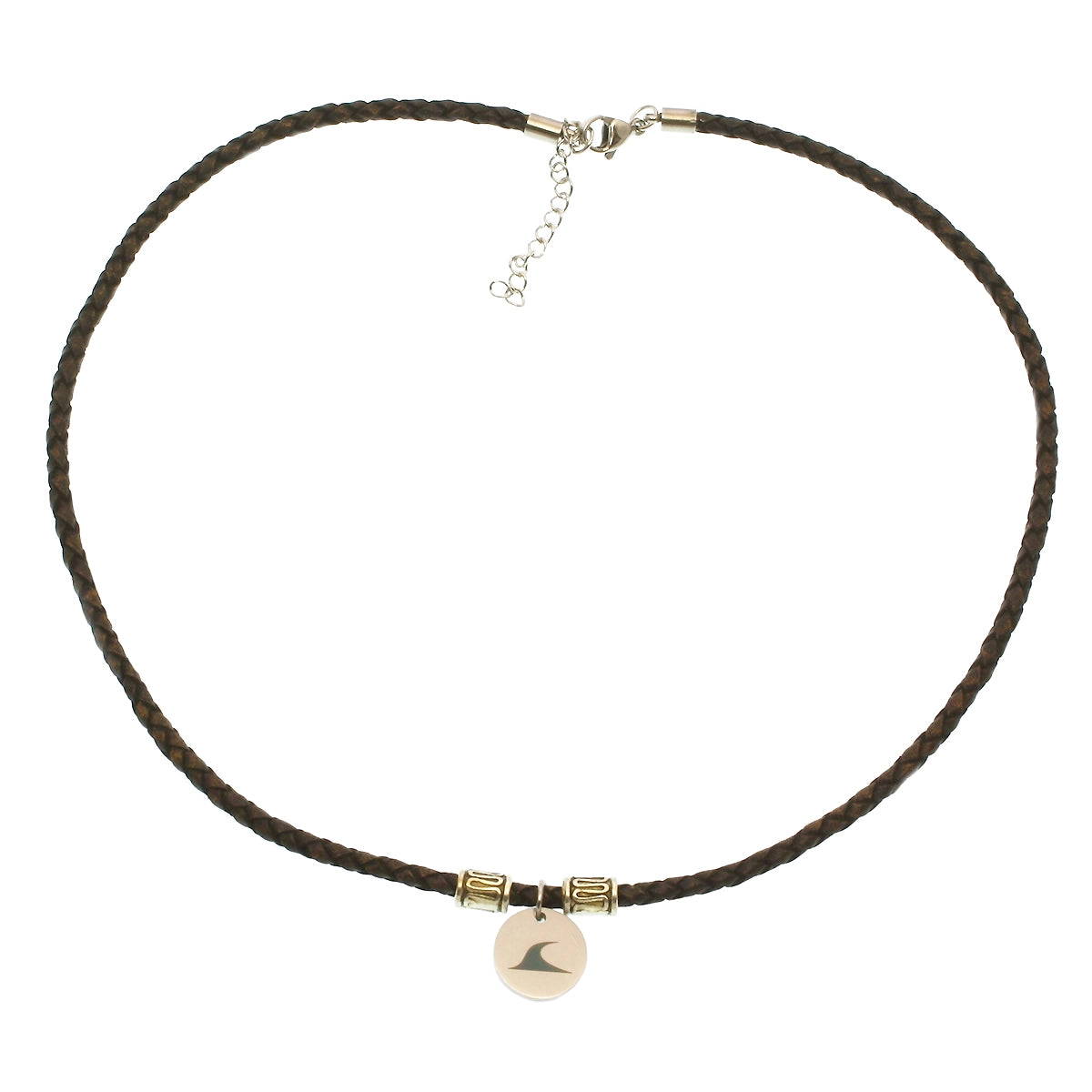 Herren-leder-halskette-damen-reef-braun-geflochten-Edelstahlverschluss-ansicht-wavepirate-shop-f