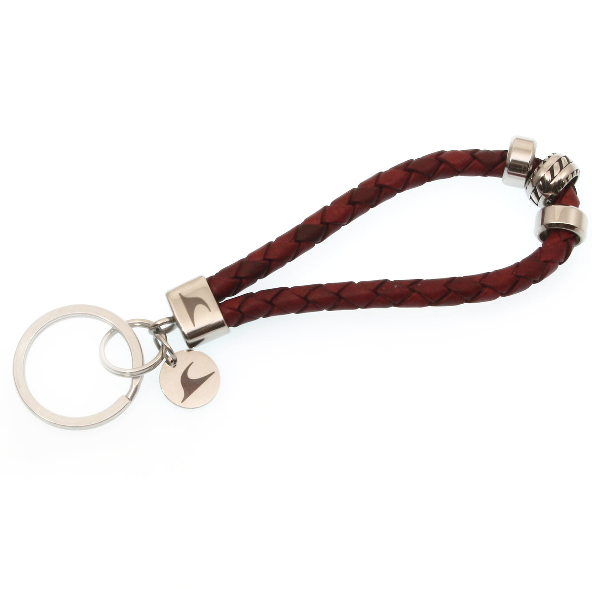 Herren-leder-schluesselanhaenger-damen-silverwave-bordeaux-geflochten-vorn-wavepirate-shop-f