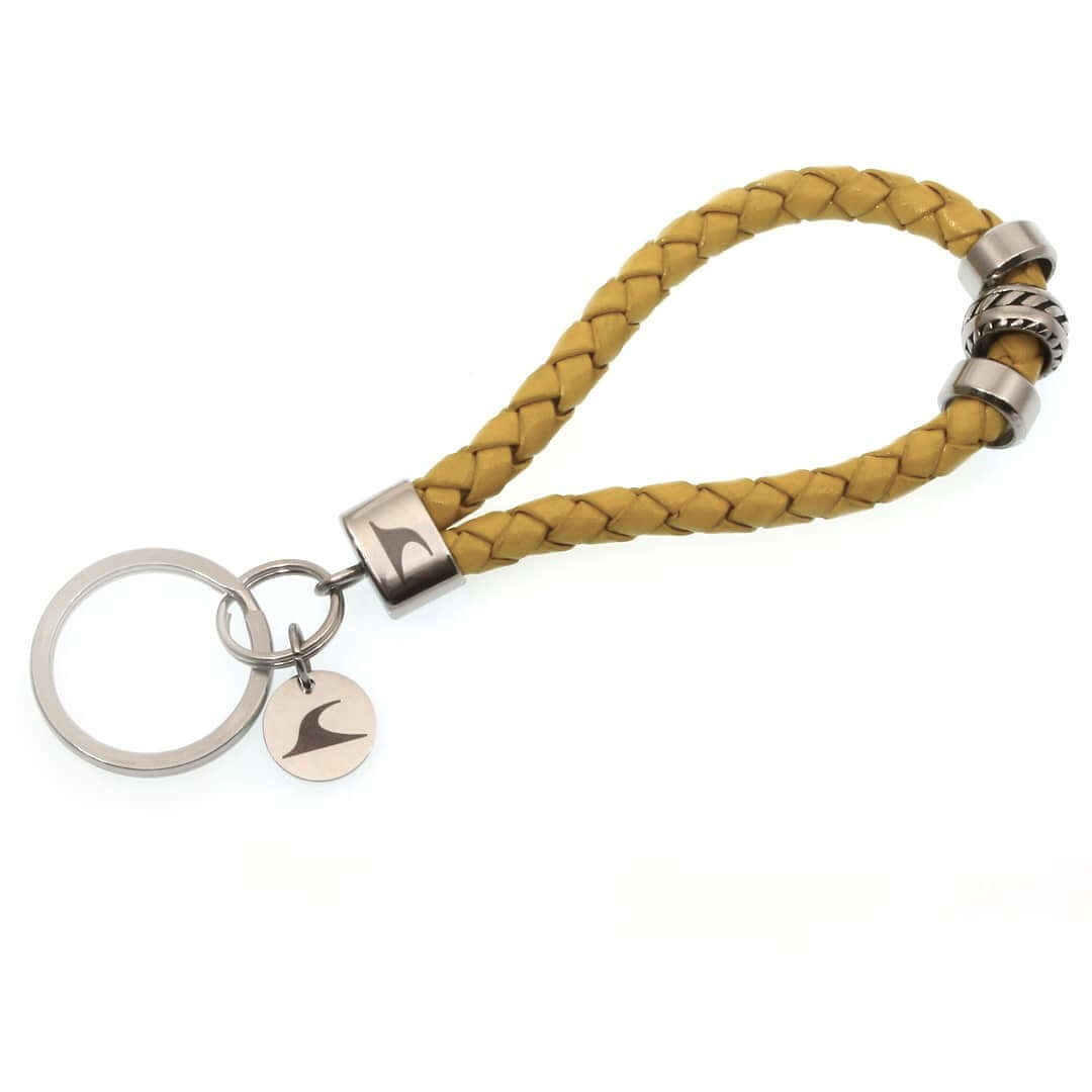 Herren-leder-schluesselanhaenger-damen-silverwave-gelb-geflochten-vorn-wavepirate-shop-f