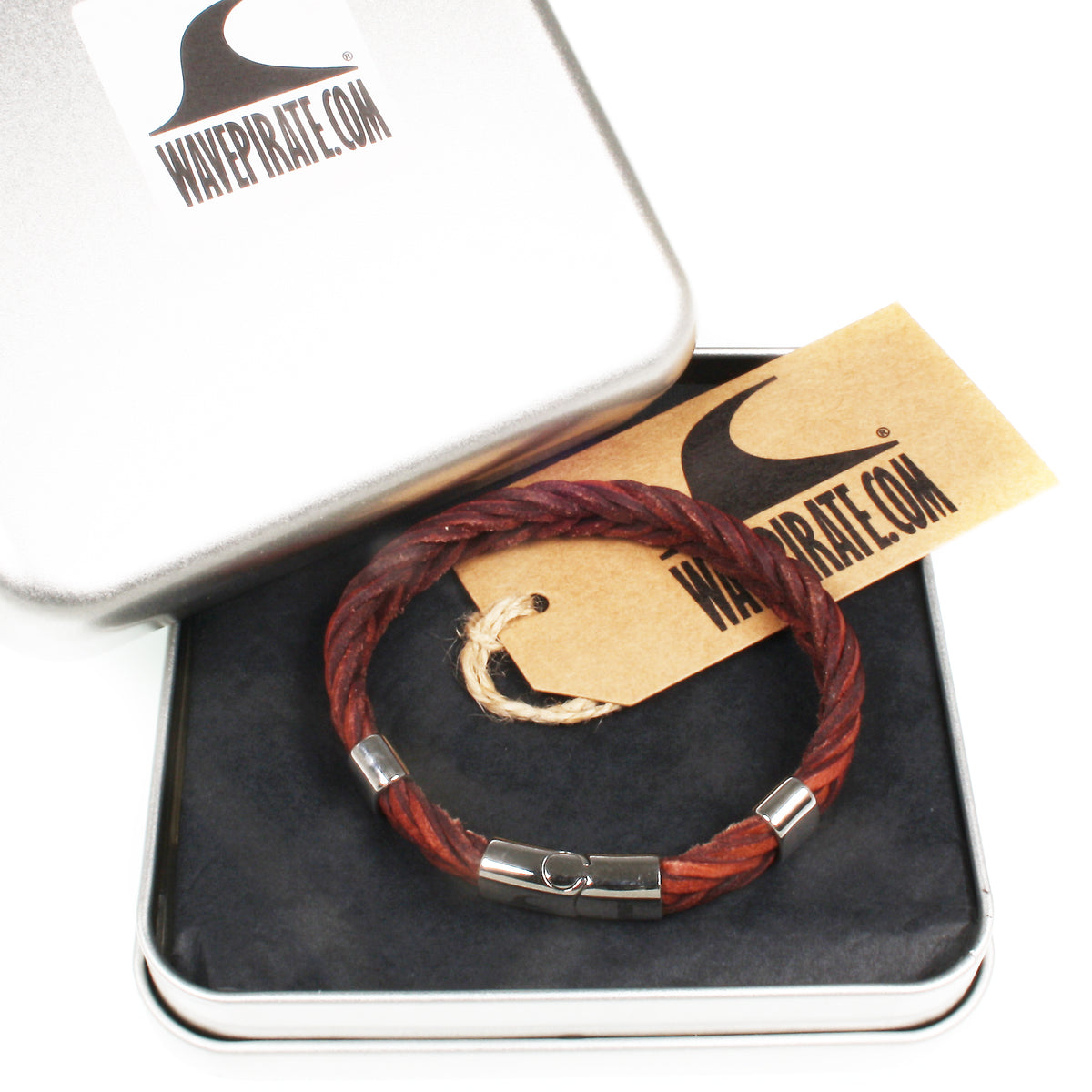 Leder-Armband-Herren-Groove-braun-geflochten-Edelstahlverschluss-geschenkverpackung-wavepirate-shop-10