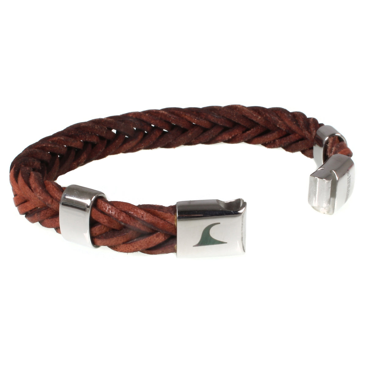 Leder-Armband-Herren-Groove-braun-geflochten-Edelstahlverschluss-offen-wavepirate-shop-10