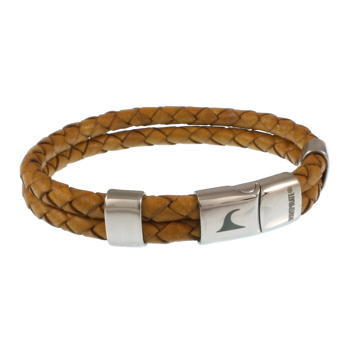 Leder-Armband-Herren-Groove-cognac-geflochten-Edelstahlverschluss-vorn-wavepirate-shop-f