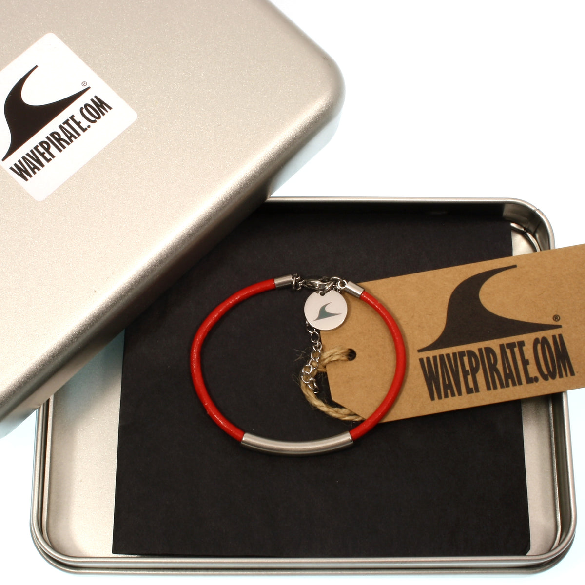 Leder-armband-Damen-curve-fusskette-rot-massiv-Edelstahlverschluss-verstellbar-geschenkverpackung-wavepirate-shop-r