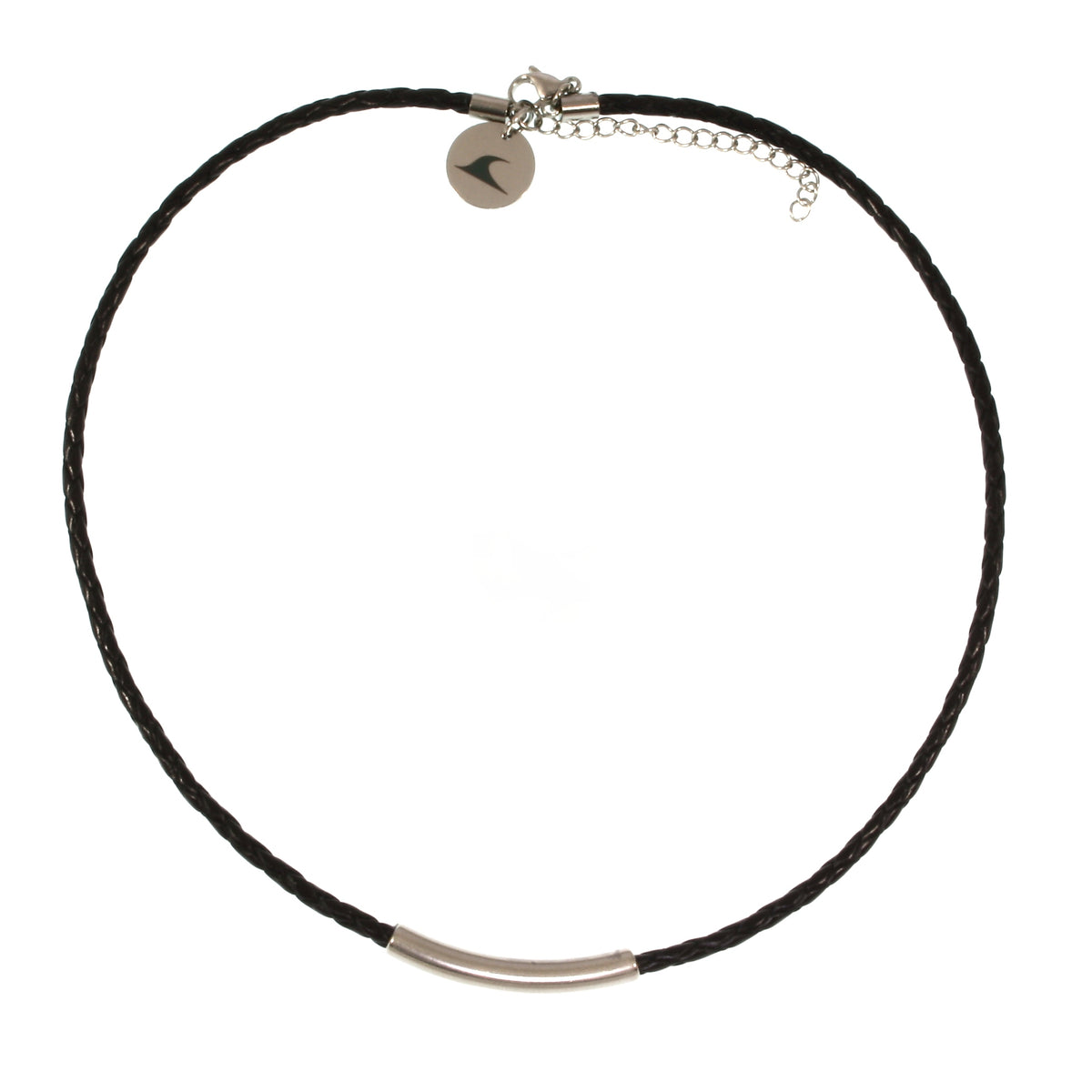 Leder-halskette-Damen-curve-Schwarz-geflochten-Edelstahlverschluss-vorn-wavepirate-shop-f