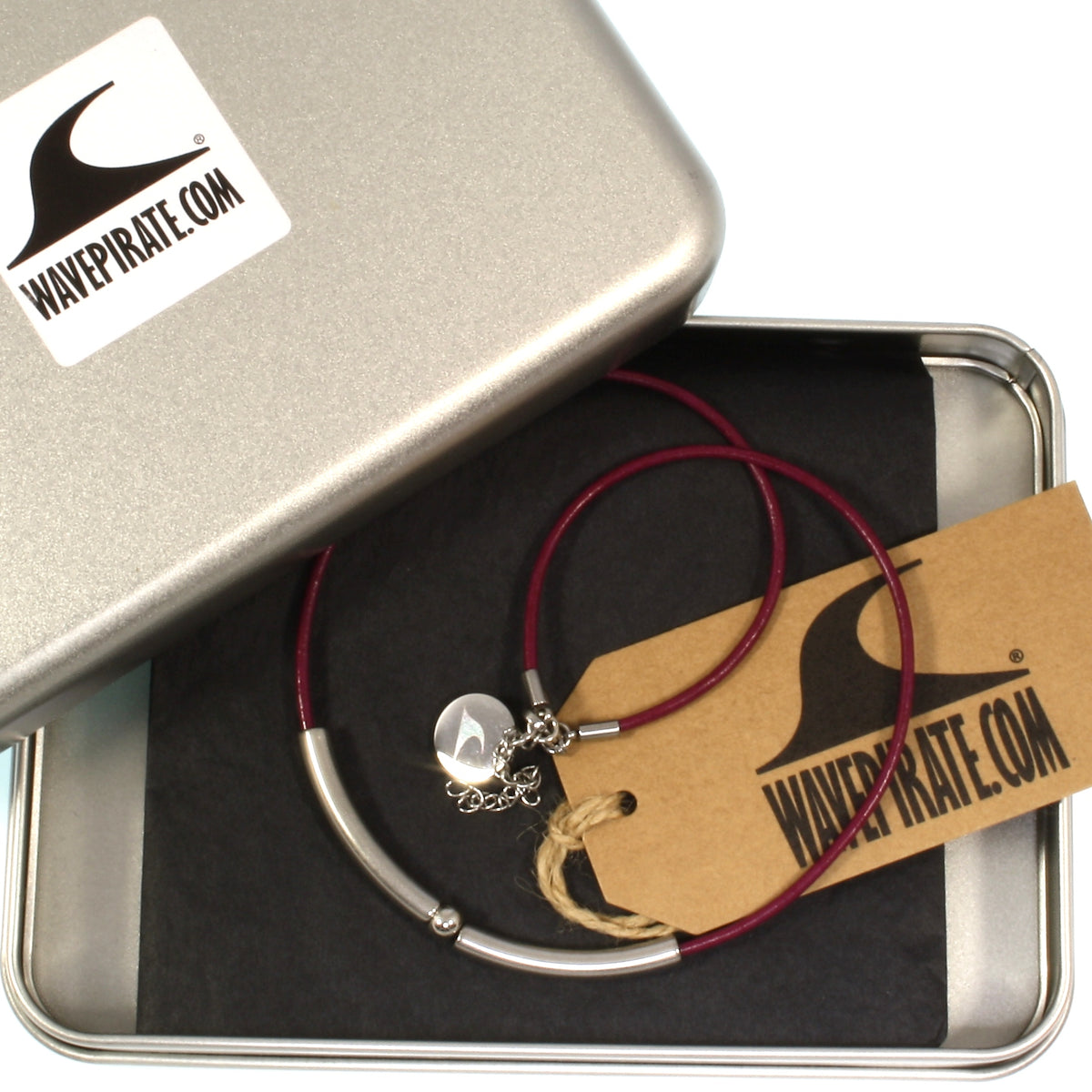 Leder-halskette-Damen-dot-dunkelrot-brombeer-riemen-massiv-Edelstahlverschluss-geschenkverpackung-wavepirate-shop-r