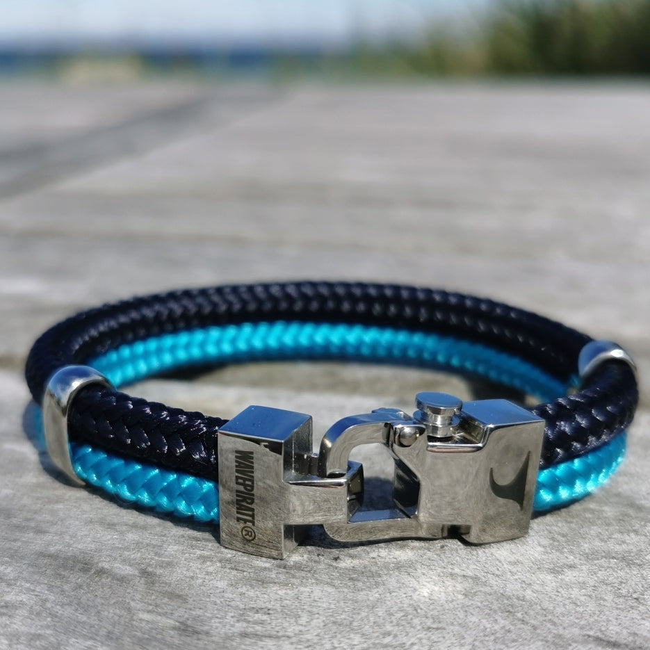 Herren-Segeltau-Armband-Turn-nachtblau-blau-geflochten-Edelstahlverschluss-detail-wavepirate-shop-st