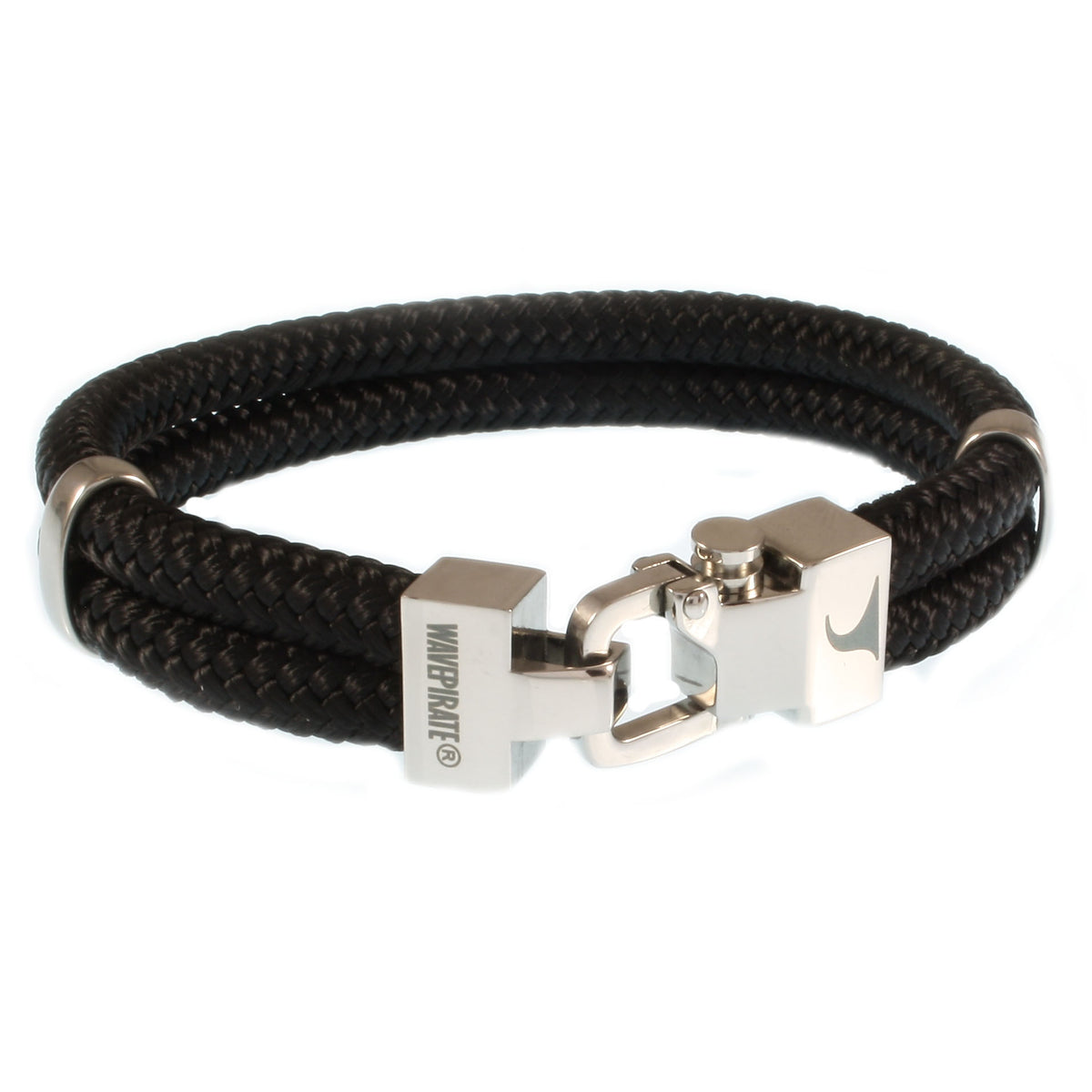 Segeltau-Armband-Herren-Turn-schwarz-geflochten-Edelstahlverschluss-vorn-wavepirate-shop-st