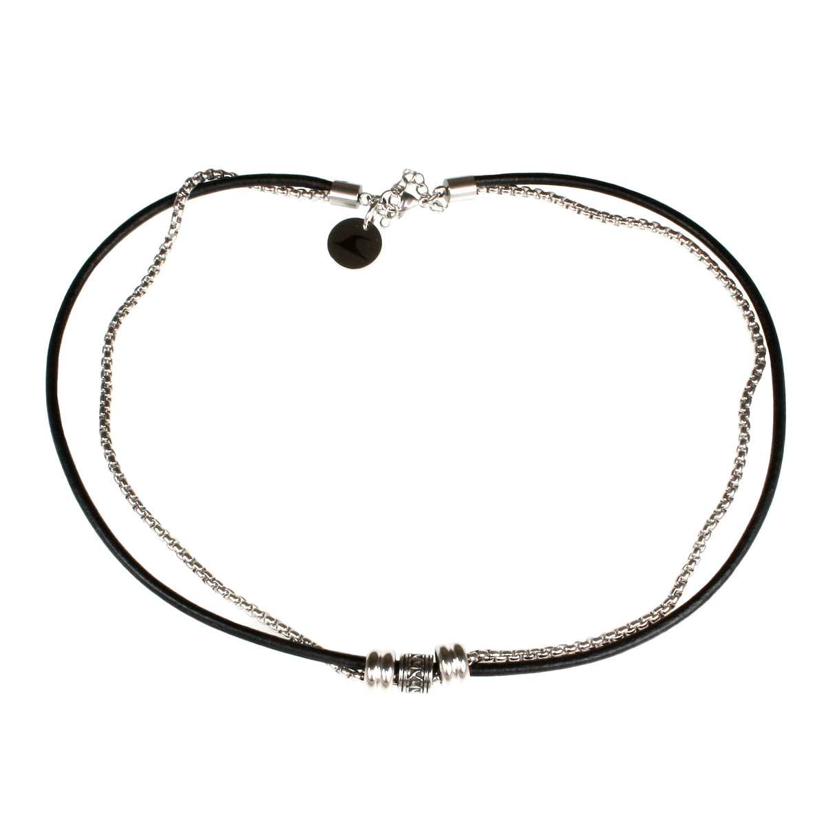 leder-edelstahl-halskette-Herren-les-schwarz-riemen-massiv-Edelstahlverschluss-vorn-wavepirate-shop-r