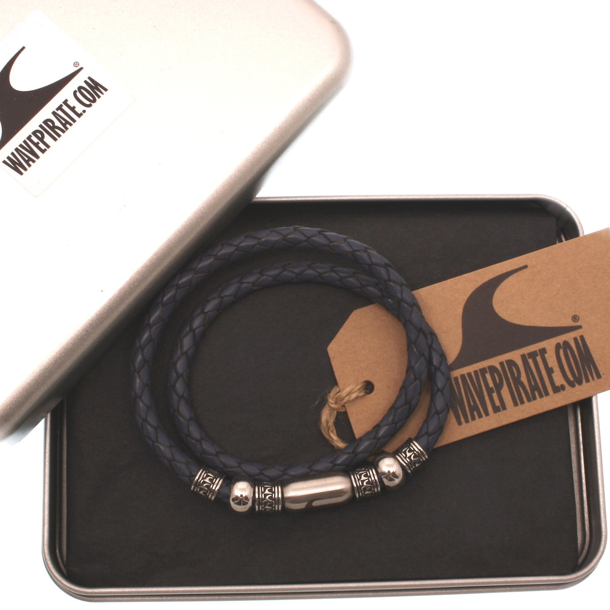 leder-halskette-Herren-damen-atoll-blau-silber-geflochten-Edelstahlverschluss-geschenkverpackung-wavepirate-shop-f