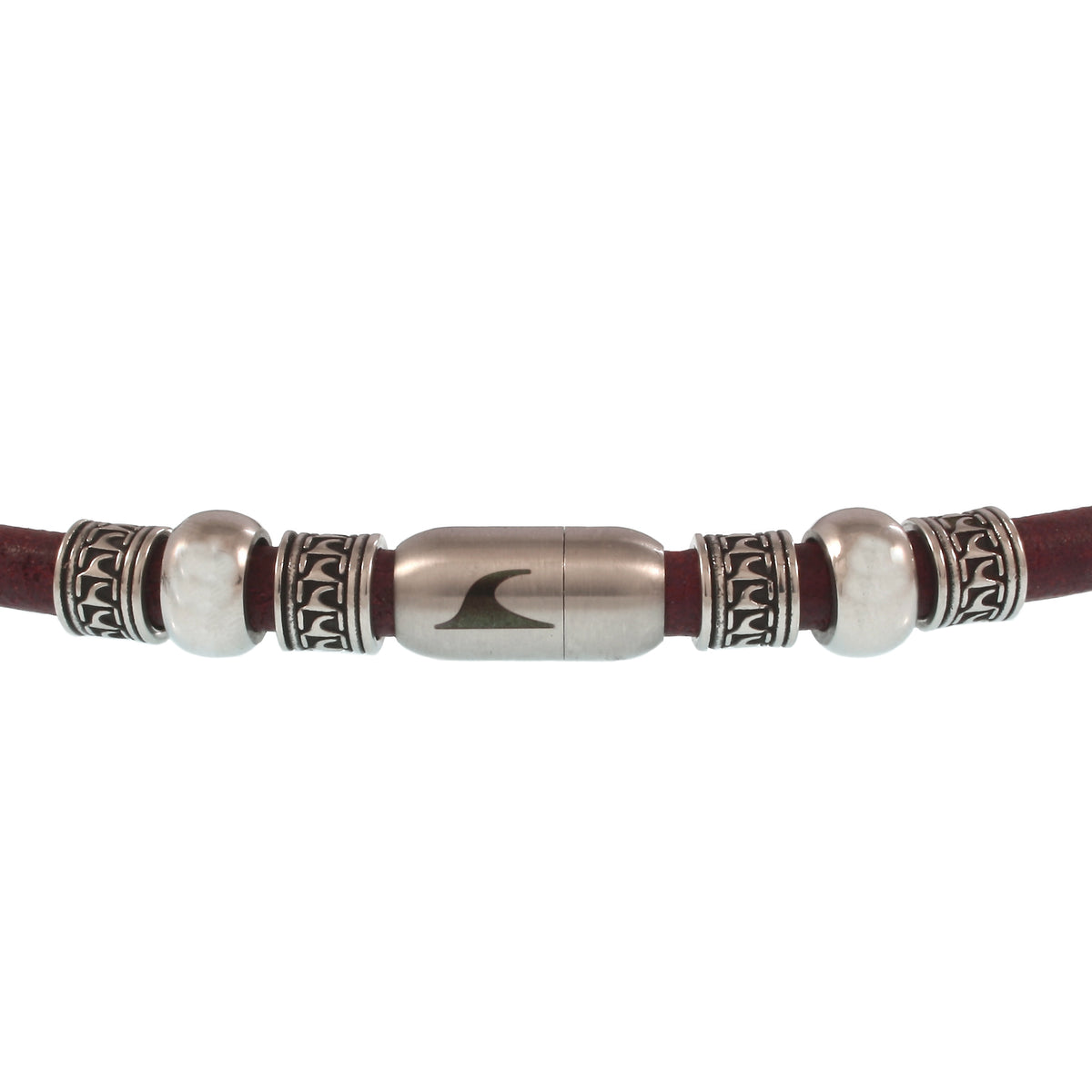 leder-halskette-Herren-damen-atoll-bordeaux-silber-massiv-Edelstahlverschluss-detail-wavepirate-shop-r
