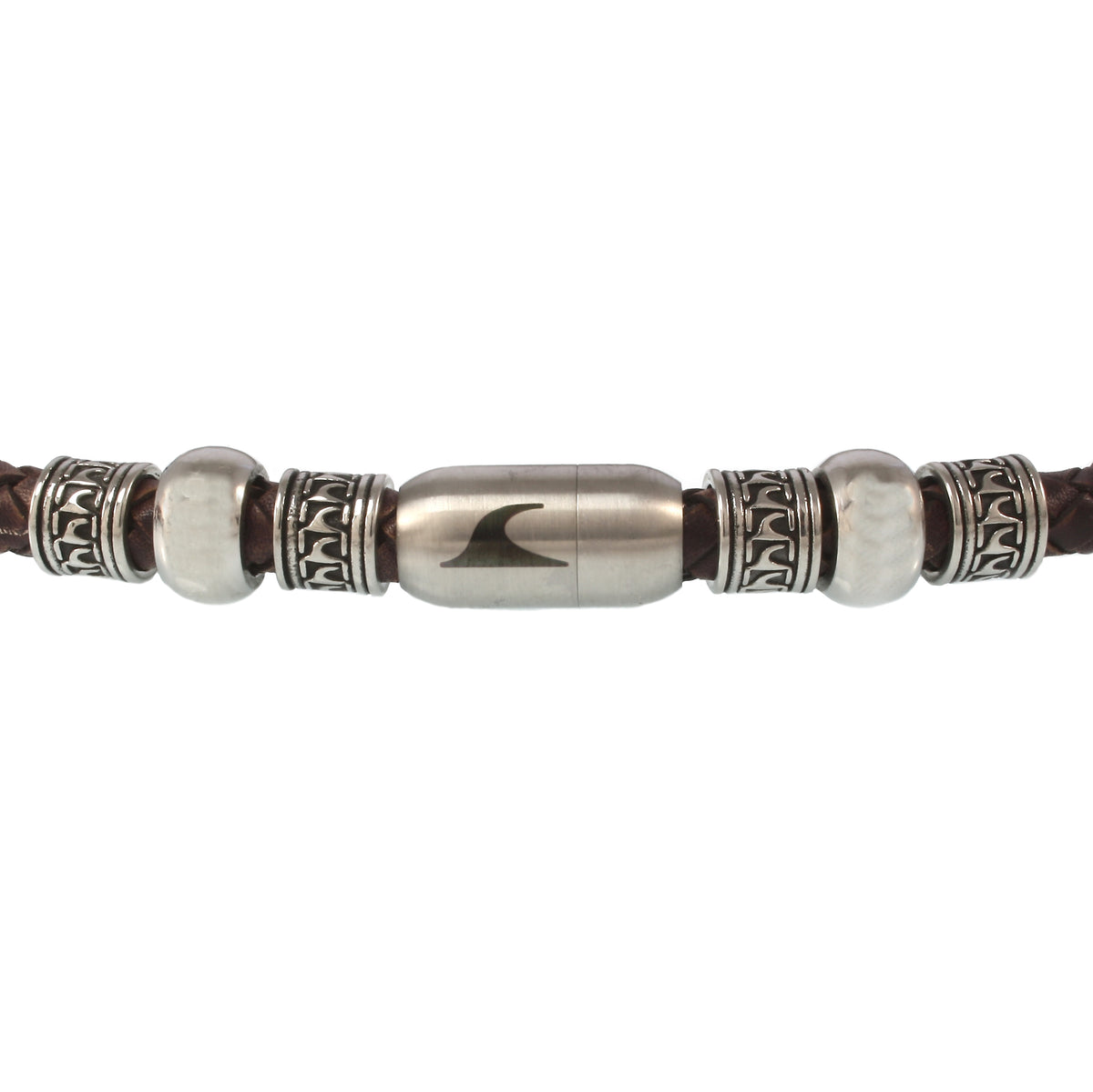 leder-halskette-Herren-damen-atoll-braun-silber-geflochten-Edelstahlverschluss-detail-wavepirate-shop-f