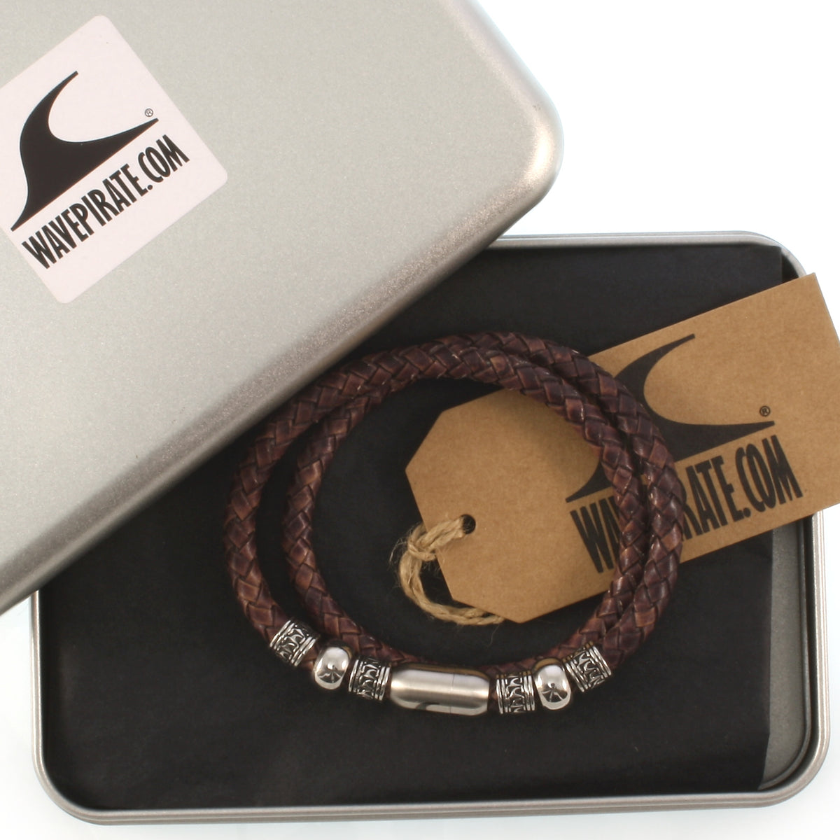 leder-halskette-Herren-damen-atoll-braun-silber-geflochten-Edelstahlverschluss-geschenkverpackung-wavepirate-shop-f