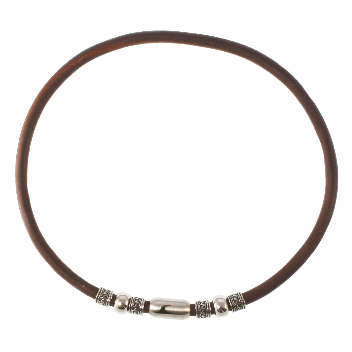 leder-halskette-Herren-damen-atoll-braun-silber-massiv-Edelstahlverschluss-vorn-wavepirate-shop-r