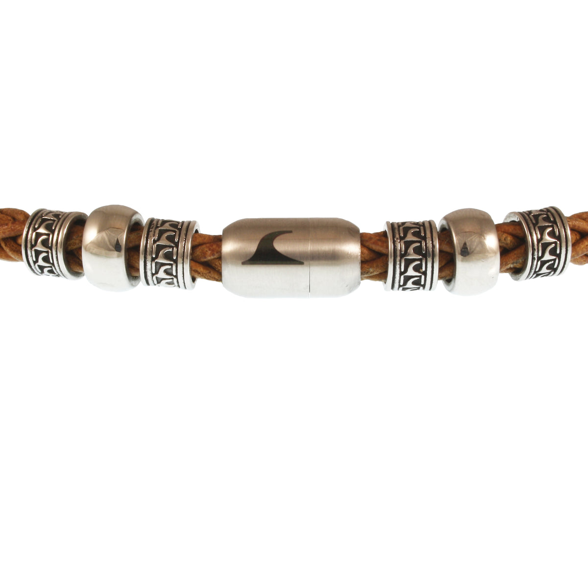 leder-halskette-Herren-damen-atoll-cognac-silber-silber-geflochten-Edelstahlverschluss-detail-wavepirate-shop-z8