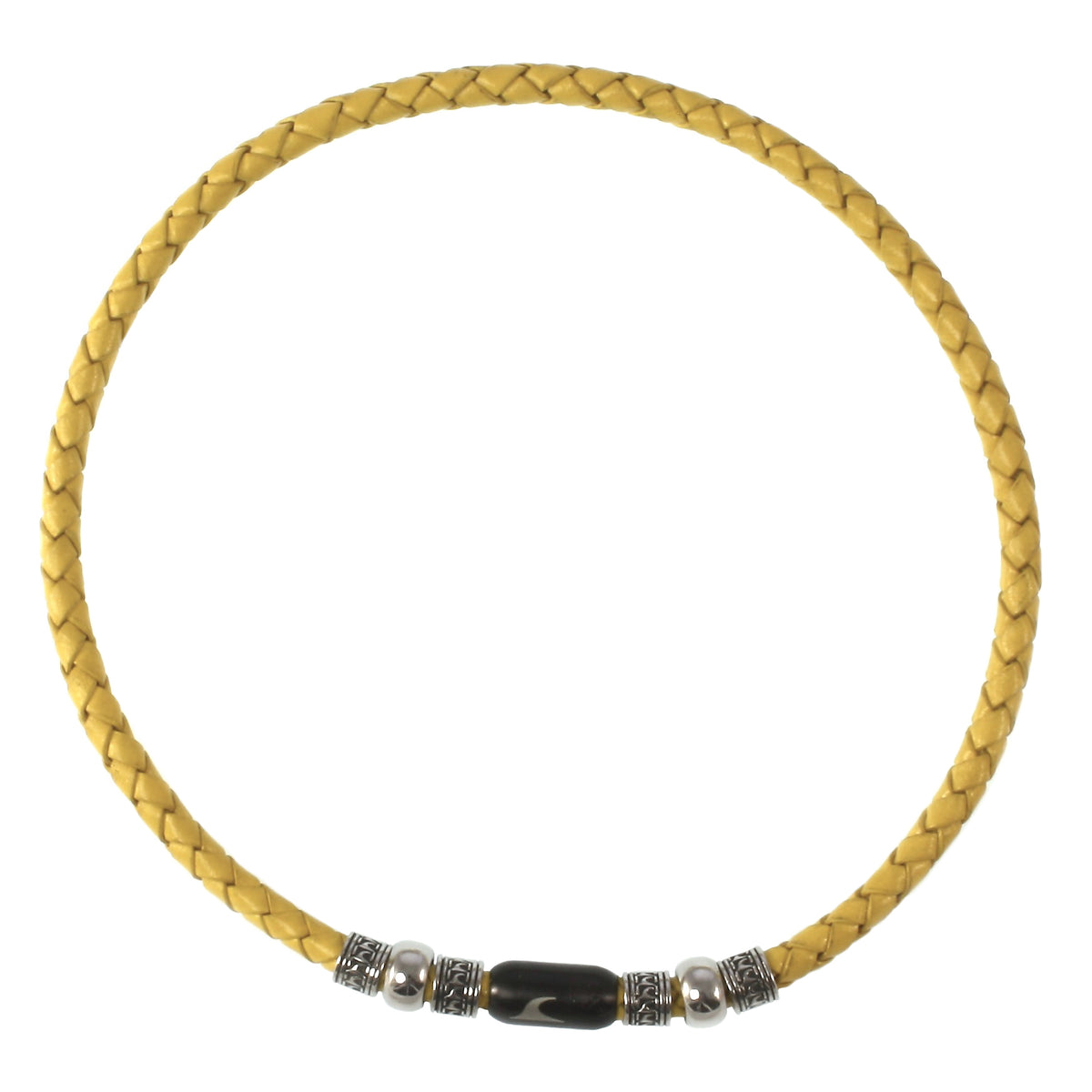 leder-halskette-Herren-damen-atoll-gelb-schwarz-geflochten-Edelstahlverschluss-vorn-wavepirate-shop-f