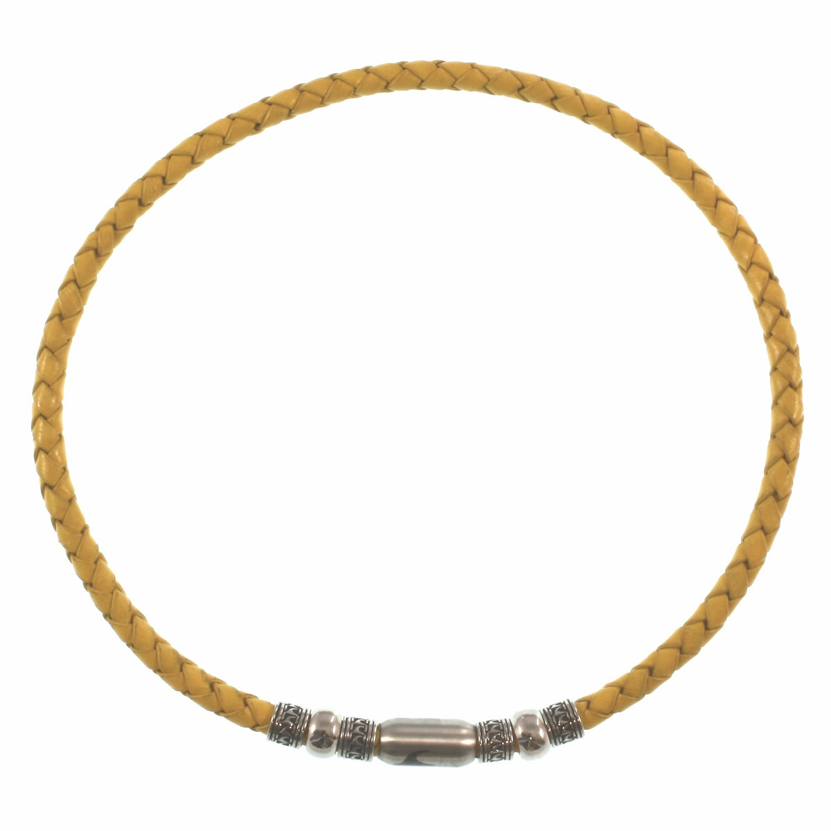 leder-halskette-Herren-damen-atoll-gelb-silber-geflochten-Edelstahlverschluss-vorn-wavepirate-shop-f