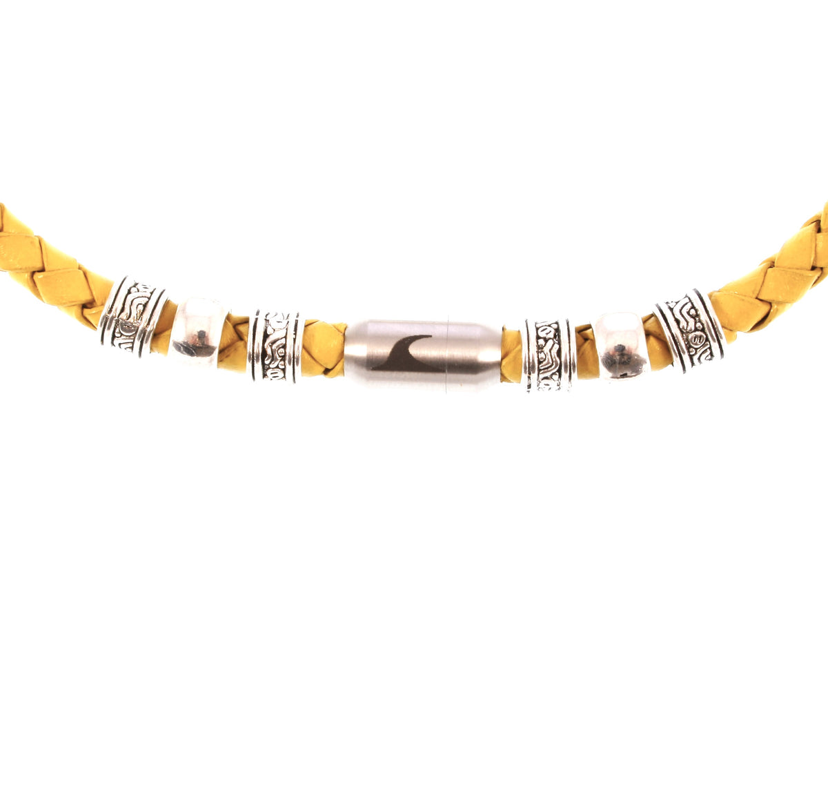 leder-halskette-Herren-damen-charm-gelb-silber-geflochten-Edelstahlverschluss-detail-wavepirate-shop-f