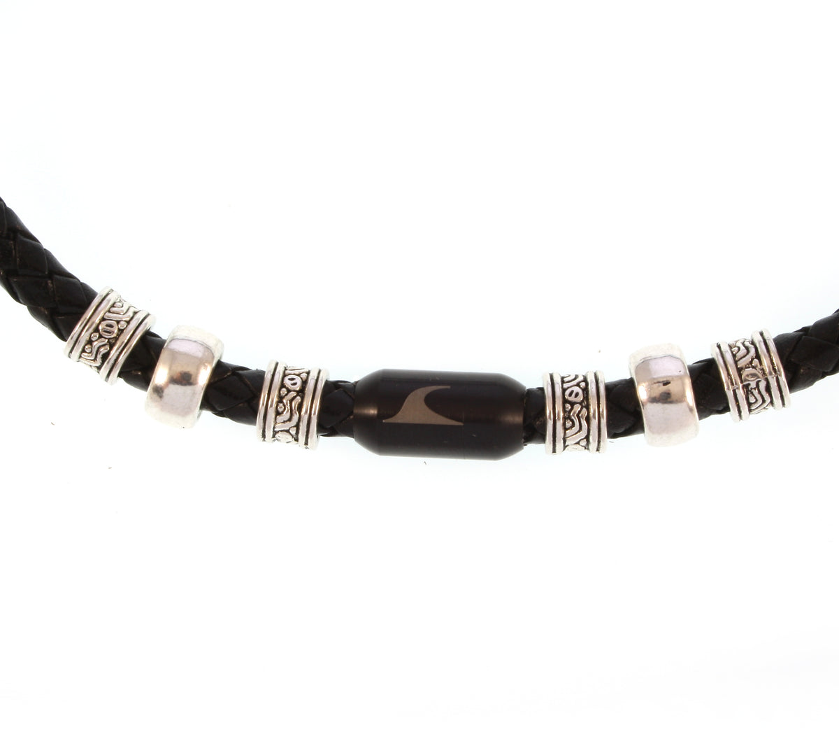 leder-halskette-Herren-damen-charm-schwarz-geflochten-Edelstahlverschluss-detail-wavepirate-shop-f