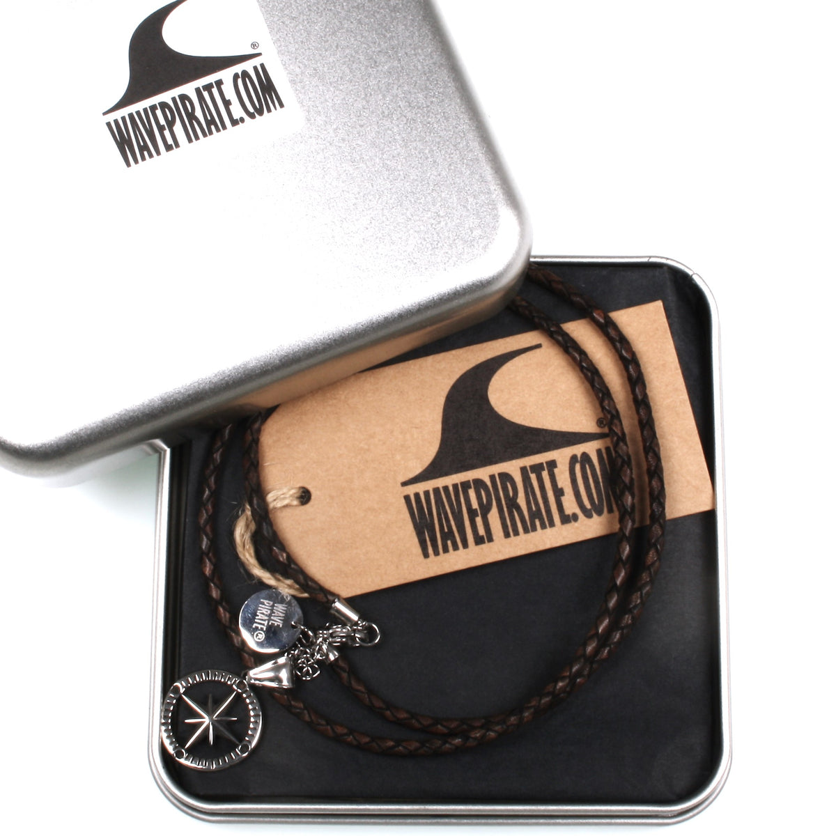 leder-halskette-Herren-damen-kompass-windrose-braun-geflochten-Edelstahlverschluss-geschenkverpackung-wavepirate-shop-f