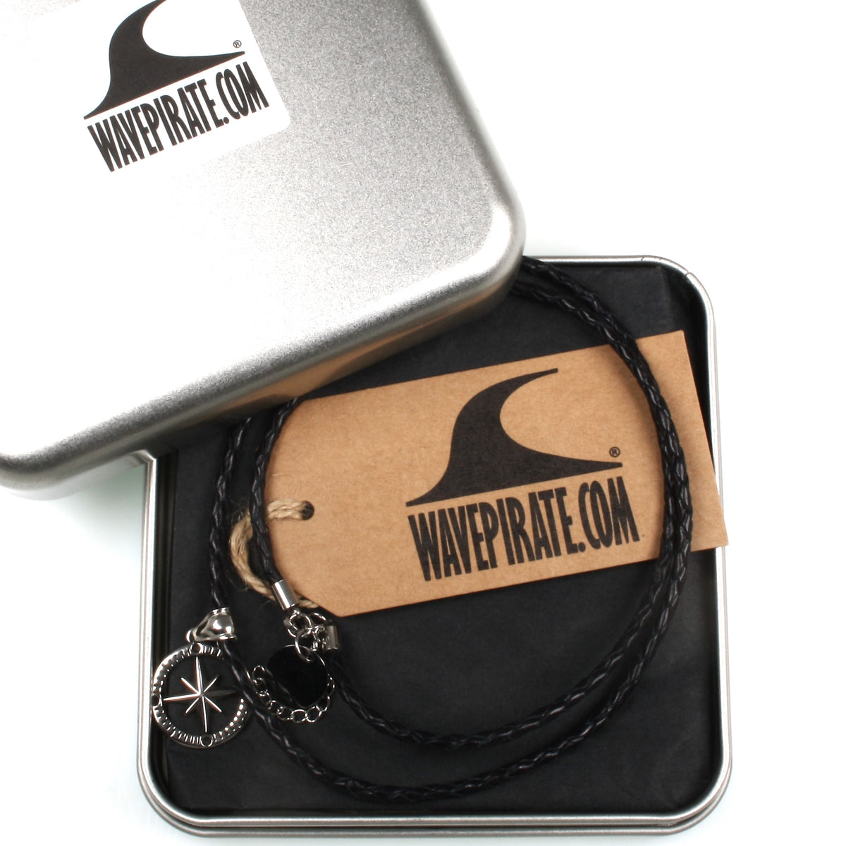 leder-halskette-Herren-damen-kompass-windrose-schwarz-geflochten-Edelstahlverschluss-geschenkverpackung-wavepirate-shop-f