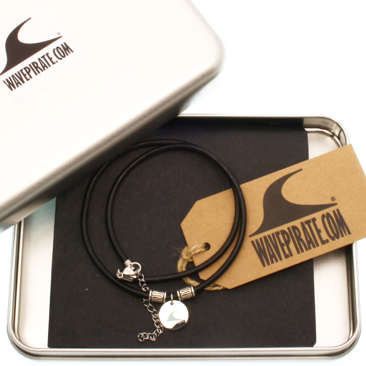 leder-halskette-Herren-damen-reef-schwarz-massiv-Edelstahlverschluss-geschenkverpackung-wavepirate-shop-f