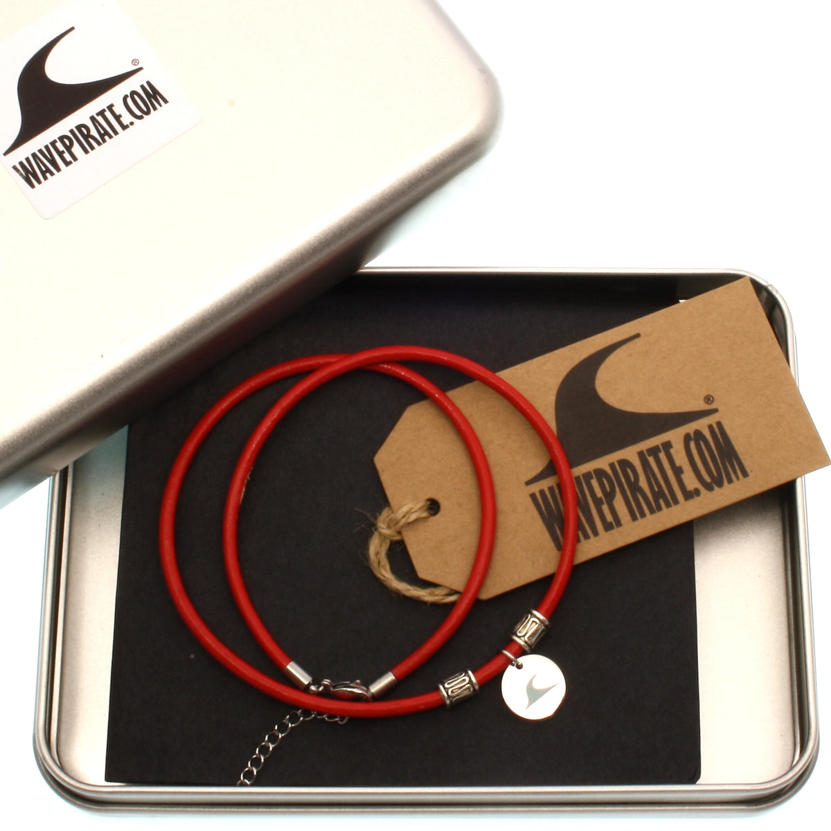 leder-halskette-damen-Herren-reef-rot-massiv-Edelstahlverschluss-geschenkverpackung-wavepirate-shop-r