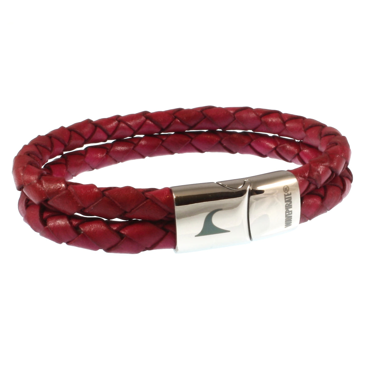 lederarmband-damen-pink-swell-geflochten-Edelstahlverschluss-vorn-wavepirate-shop-mx