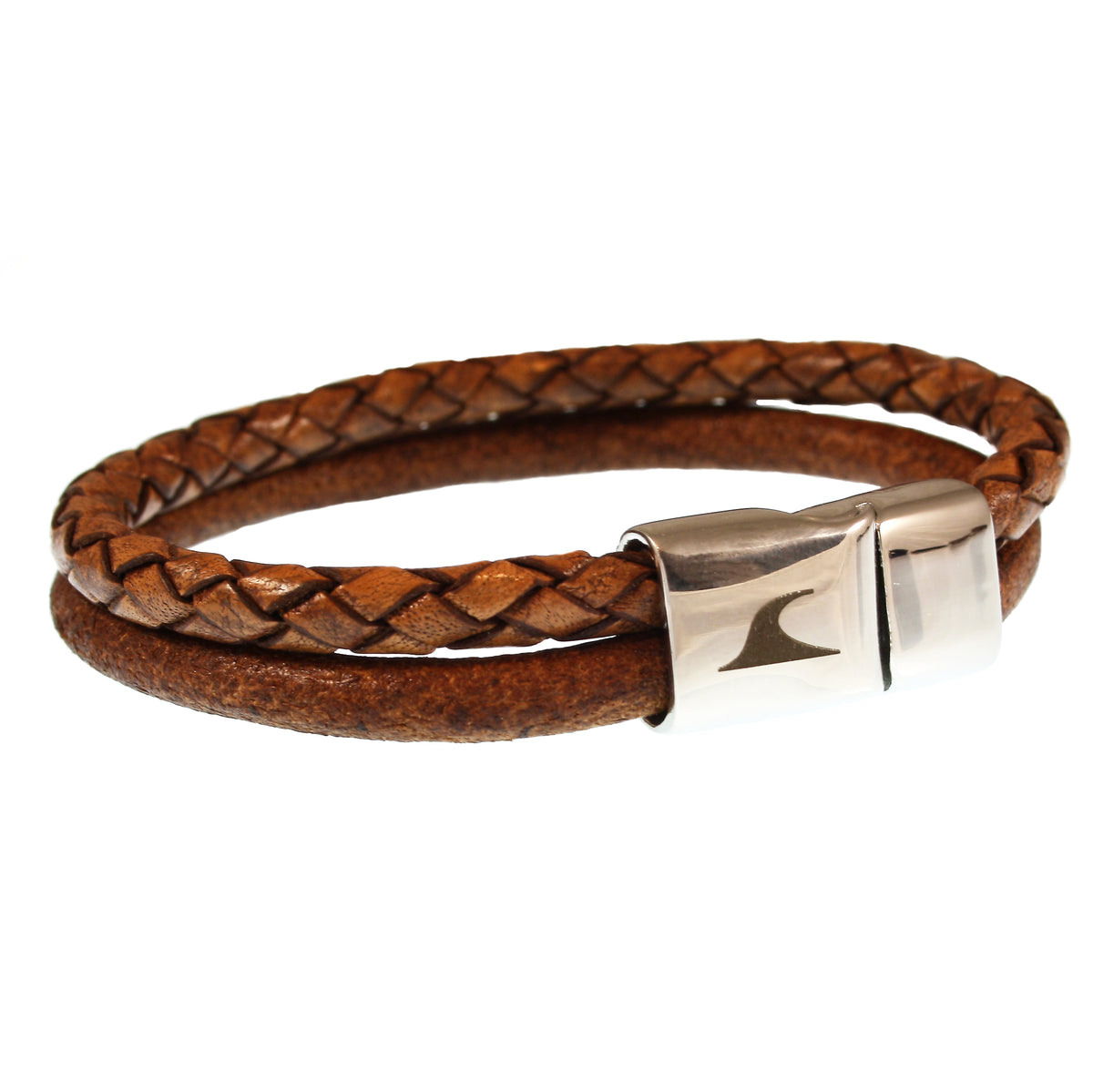 lederarmband-herren-braun-swell-earth-geflochten-Edelstahlverschluss-vorn-wavepirate-shop-mx