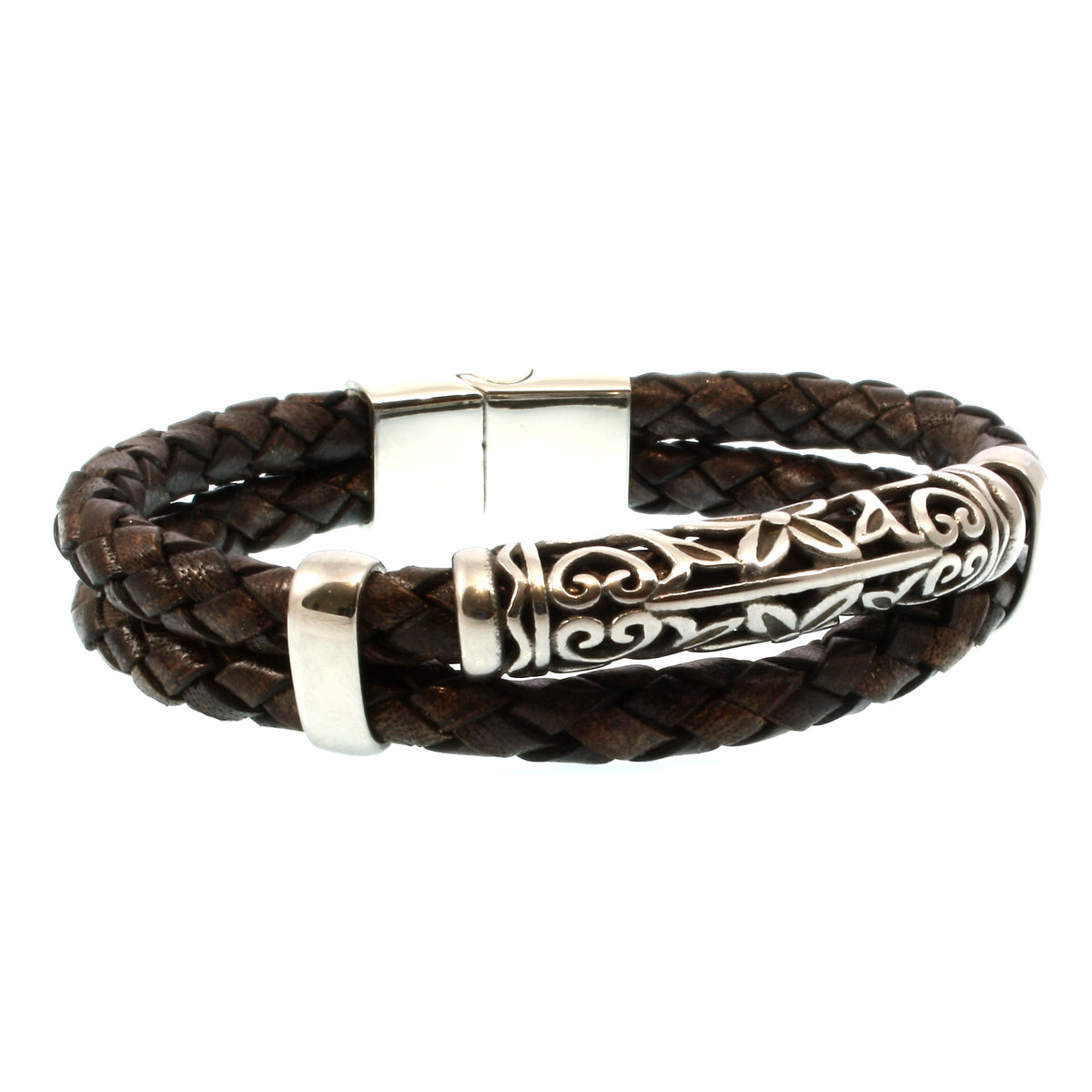 lederarmband-herren-braun-xo-geflochten-Edelstahlverschluss-hinten-wavepirate-shop-f