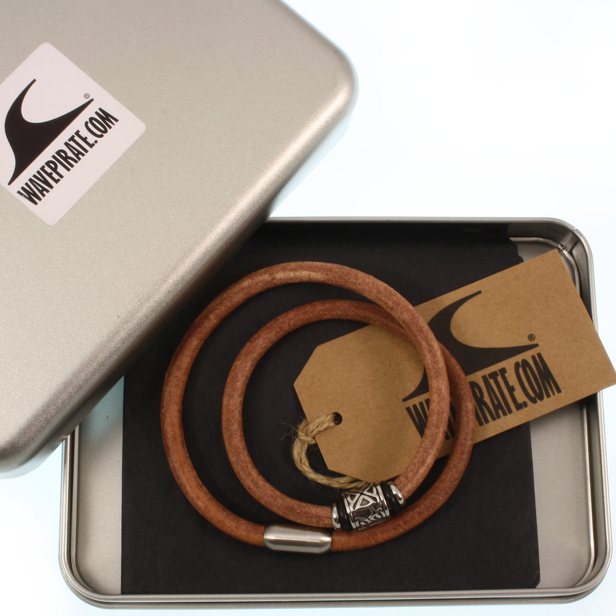 lederhalskette-Herren-damen-cognac-braun-shine-silber-riemen-massiv-Edelstahlverschluss-geschenkverpackung-wavepirate-shop-r