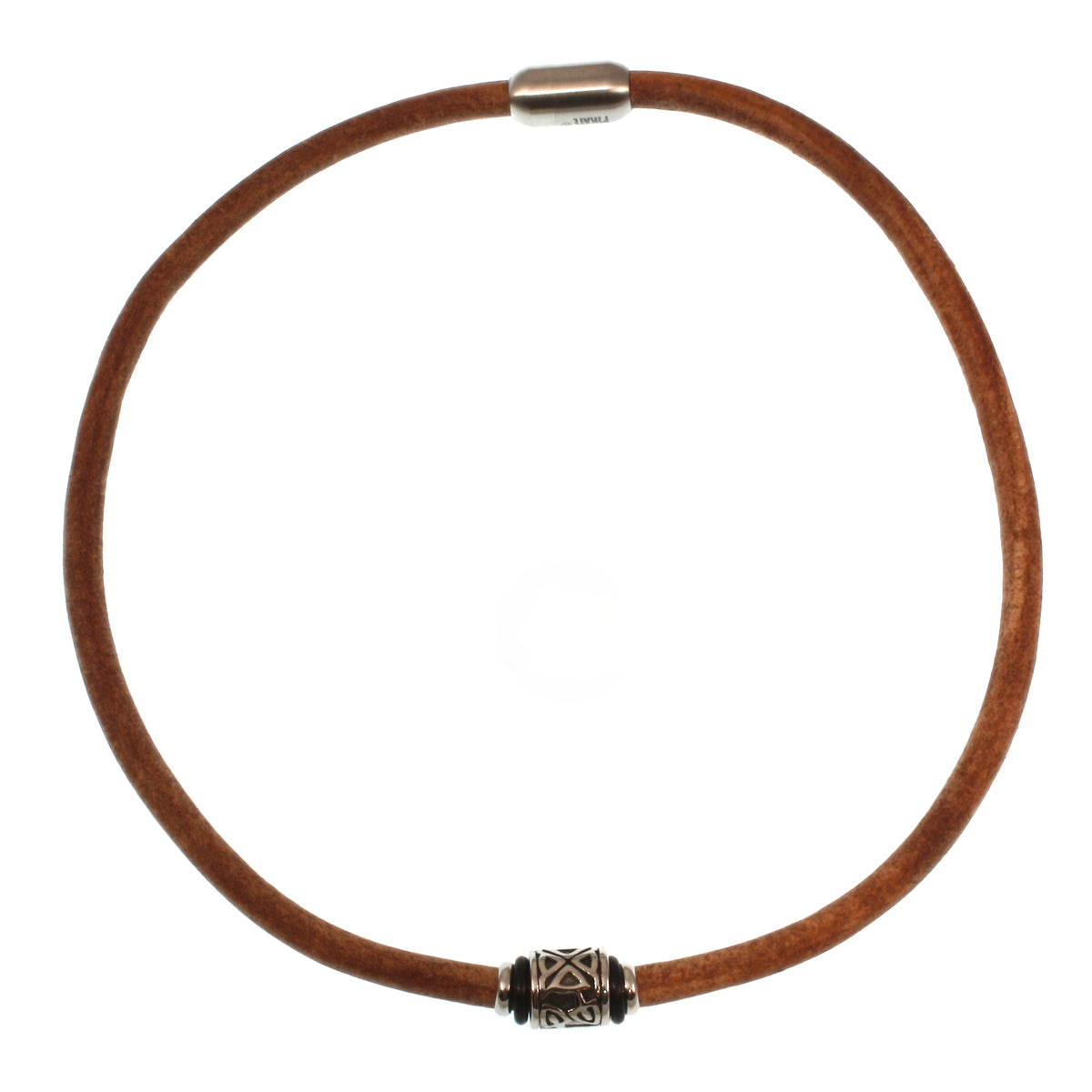 lederhalskette-Herren-damen-cognac-braun-shine-silber-riemen-massiv-Edelstahlverschluss-vorn-wavepirate-shop-r