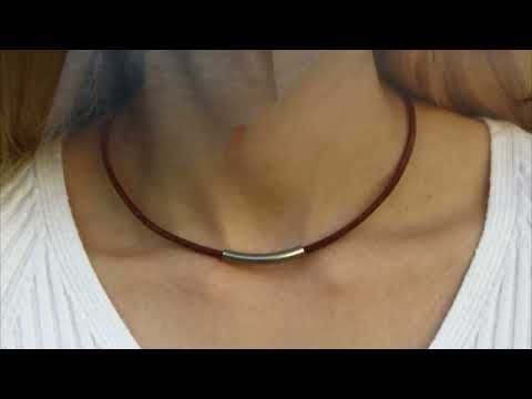 WAVEPIRATE Armband und Halskette CURVE aus Leder und Edelstahl