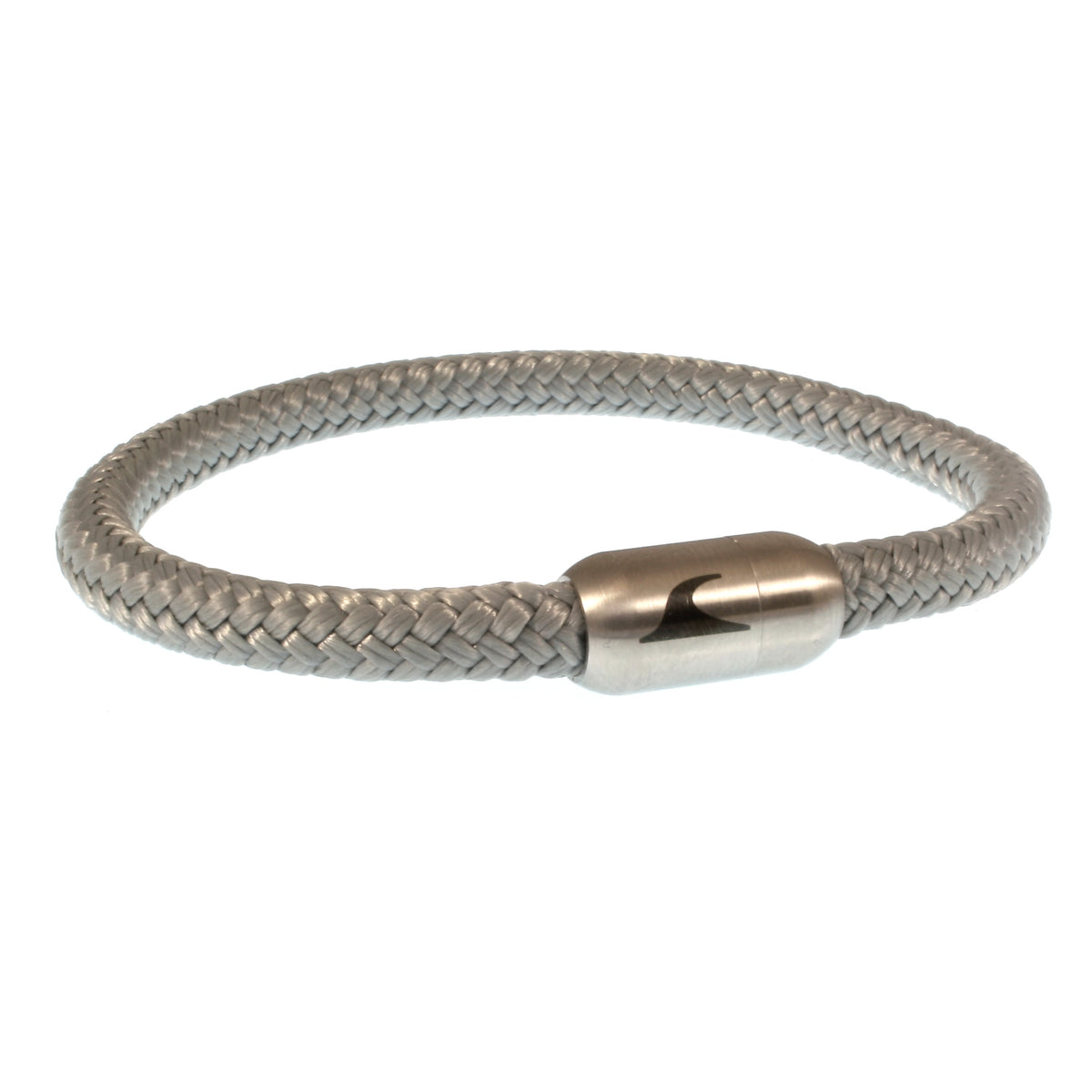 segeltauarmband-herren-damen-grau-silber-sylt-geflochten-Edelstahlverschluss-vorn-wavepirate-shop-st