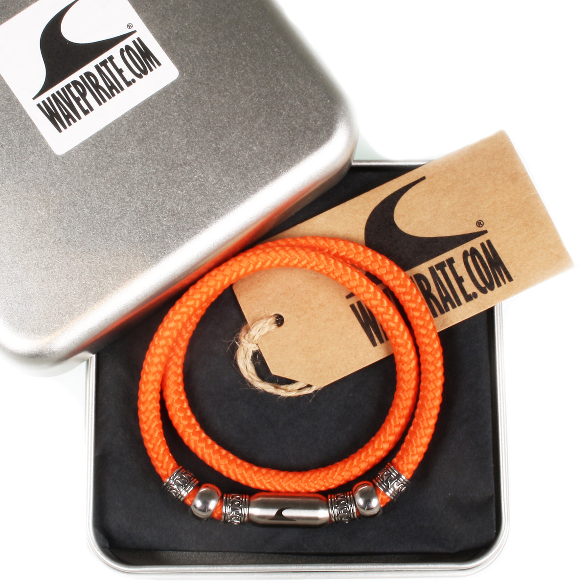 segeltauhalskette-Herren-damen-atoll-orange-silber-geflochten-Edelstahlverschluss-geschenkverpackung-wavepirate-shop-st