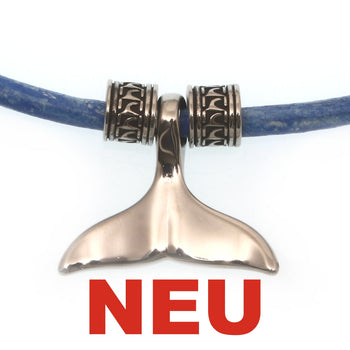 WAVEPIRATE Halskette MOBY mit Edelstahlperlen, Edelstahl-Walflosse und Edelstahl-Verschluss