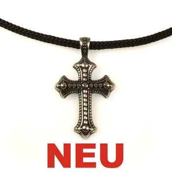 WAVEPIRATE Halsketten KREUZ CROSS aus Leder - Segeltau - Edelstahl für Frauen und Männer