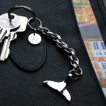 Schlüsselanhänger aus Leder Segeltau Edelstahl Herren Damen WAVEPIRATE Design Hamburg