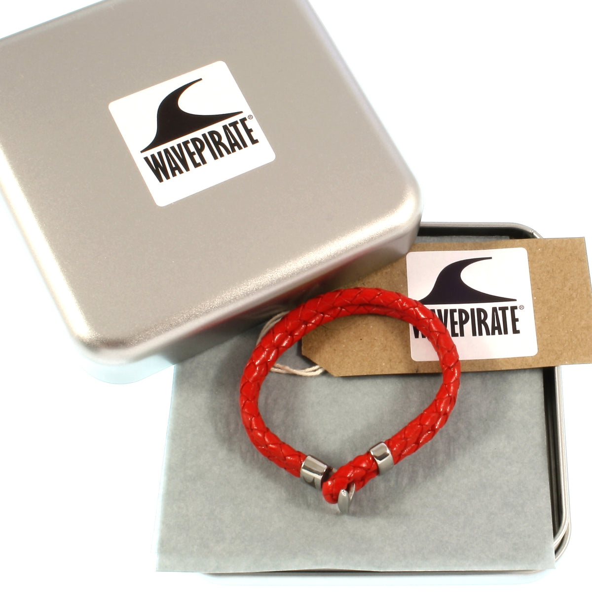 Damen-Leder-Armband-Aruba-rot-geflochten-Edelstahlverschluss-geschenkverpackung-wavepirate-shop-f