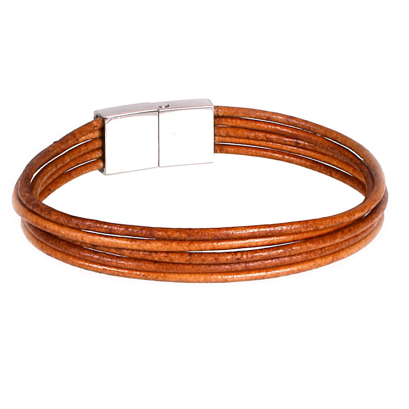 Damen-Leder-armband-donna-cognac-riemen-Edelstahlverschluss-hinten-wavepirate-shop