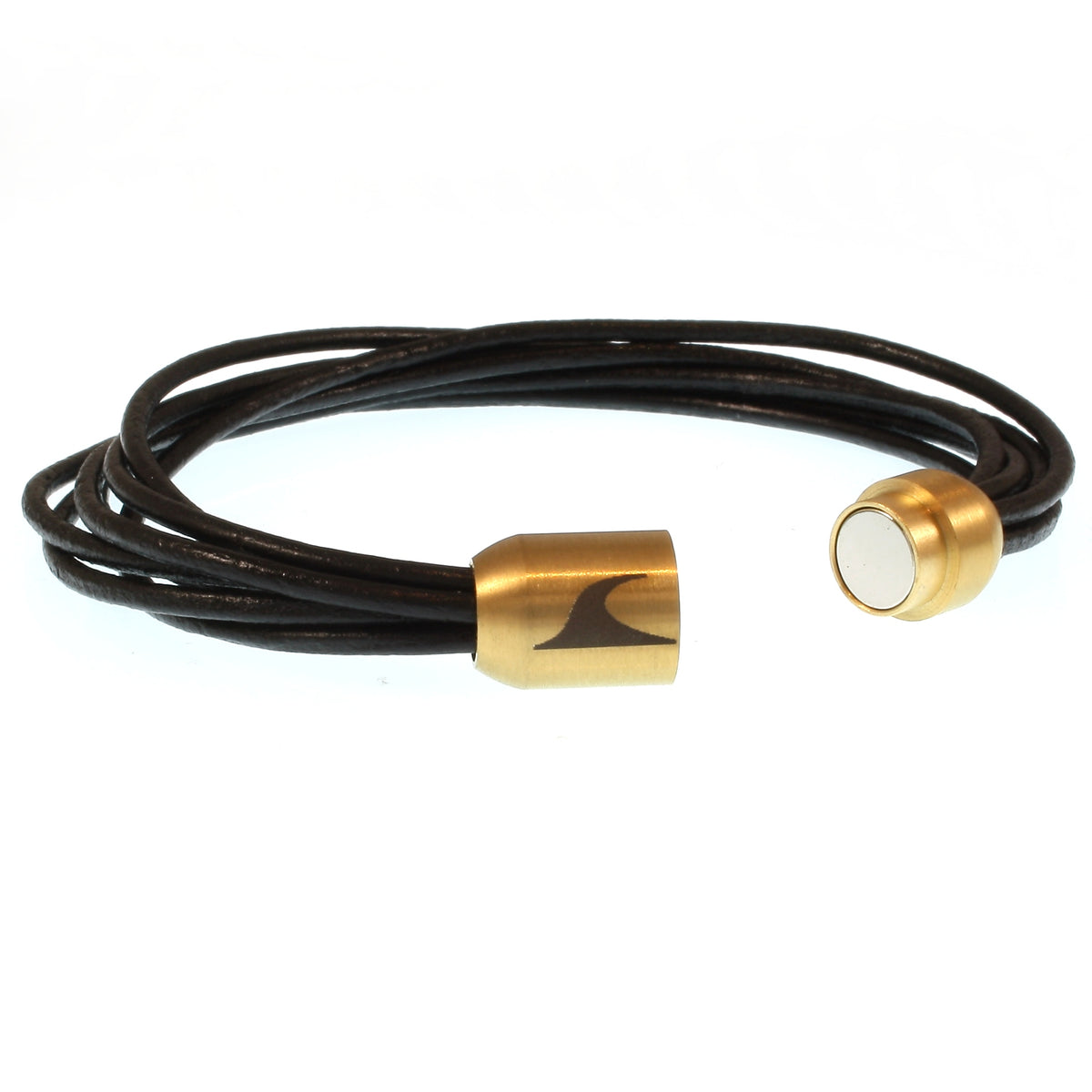 Damen-Leder-armband-fem-schwarz-gold-Edelstahlverschluss-offen-wavepirate-shop-r